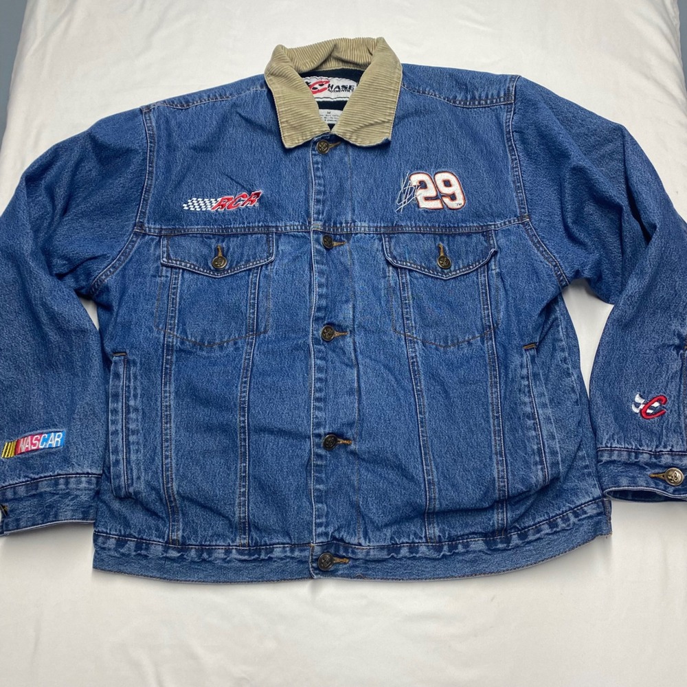 Chase Authentics NASCAR RCR Racing Kevin Harvick 29 Denim Jacket Fleece Lined M